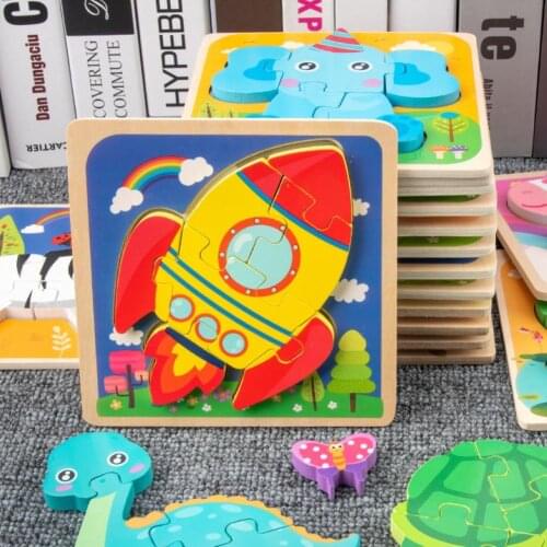 Kids Cartoon 3D Frog Turtle Animal Building Blocks Jigsaw Puzzle Intelligent Toy