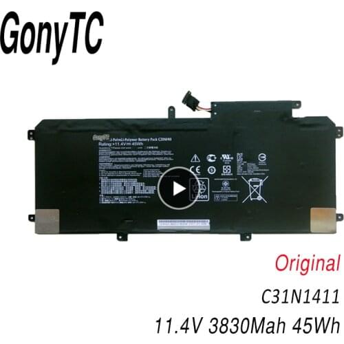 GONYTC Original C31N1411 Laptop Battery For ASUS U305F U305L U305 U305CA Zenbook C31N1411 11.4V 45Wh