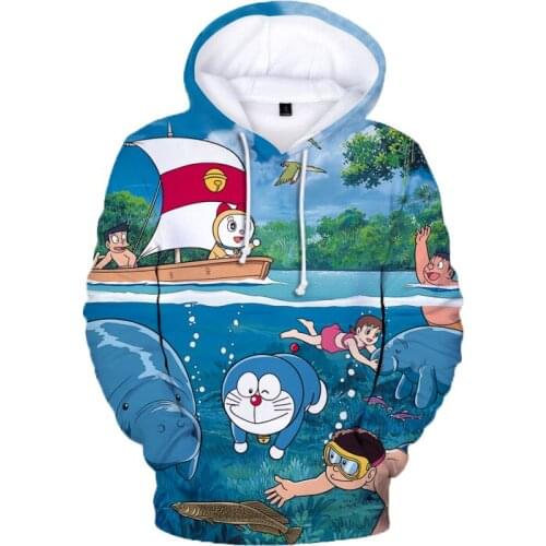 2021 Popular 3D New Men/women harajuku Hoodies Novelty Anime Doraemon 3D Hoodies Hip Hop Oversized Streetwear Children pullover
