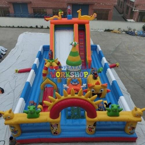 Customized inflatable slide trampoline combination Childrens Fun City Inflatable Bouncer