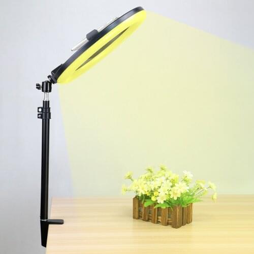 LED Selfie Ring Light With Monopod Mount Bracket Phone Clip Dimmable Photography Lighting For Live Stream Photo Studio Fill Lamp