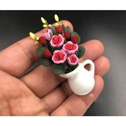 1/6 Scale Mini Rose Flowers Models with Bottle for 12''Bodies Accessories DIY