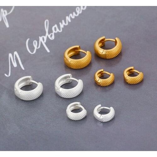 Fashion Punk Gold Color Hoop Earrings For Women Girls Simple Exaggerated Mini Copper Metal Earrings Jewelry Gifts Brincos New