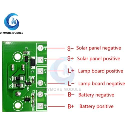 3.7V 1A Solar Controller LED Lantern Light Control Circuit Board Photo Induction Solar Lamp Lithium Battery Controller Module