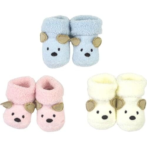 Lion Bear infant Baby foot socks for babies 0-3 months newborns shoes for girls boy cotton animal Soft Warm Terry shoe for baby