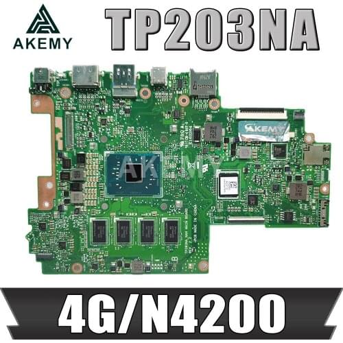 New TP203NA 4G/N4200 Motherboard (EMMC_64G) For Asus TP203NA TP203N TP203M TP203MA Laotop Mainboard Motherboard