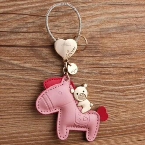 Milesi - New 2017 Brand Horse Key chain Car Keychain Key Rings for Women Couple Lover Novelty Souvenir Pendant Trinket