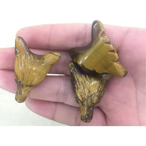 Bulk Wholesale Lapis Lazuli Tiger Eye Labradorite Carving Wolf Head Pendant