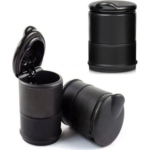 Portable Car Ashtray Cigarette Smoke Holder Storage Black Trash Bin Dust Garbage For Car Interior Accessories Auto Ashtray