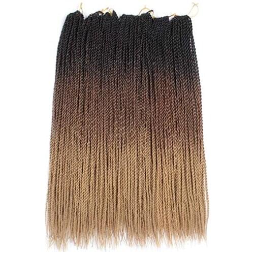 QP hair Ombre Senegalese Twist Hair Crochet braids 24 inch 30 Roots/pack Synthetic Braiding Hair for Women black Crotchet hair