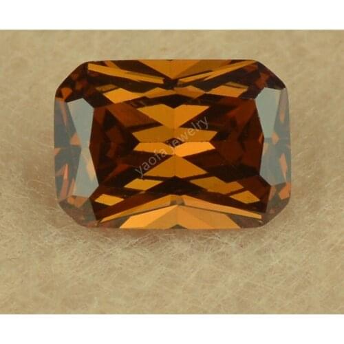 Sale 3*5~13*18mm Dark Coffee Color Synthetic Cubic Zircon Stone Rectangle Cut Octangle Shape Loose Brown CZ Gems For Jewelry