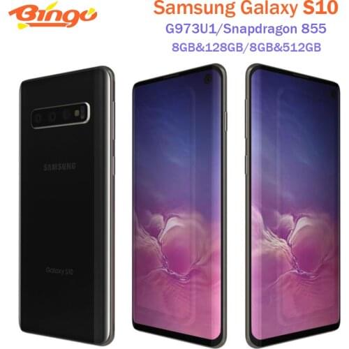Samsung Galaxy S10 G973U1 G973U Unlocked 6.1" Mobile Phone Octa Core Snapdragon 855 16MP& Dual 12MP 8GB RAM 128GB/512GB ROM NFC