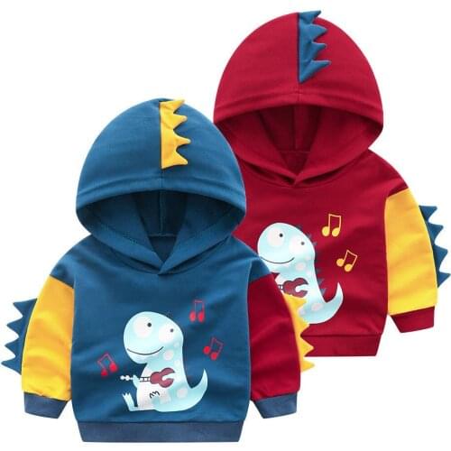 Cute Boys Hoodies Spring Autumn Dinosaur Role Playing Sweatshirt For Boys Kids Hooded Coat Toddler Children Clothes