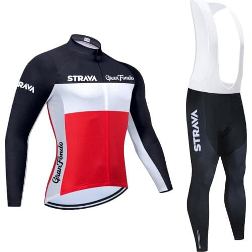 Bicycle Cycling Clothing Pant Jersey Suit Sets STRAVA Men Bike Outdoor Sports Set Cycling Jersey Long 20D GEL Pad Shorts