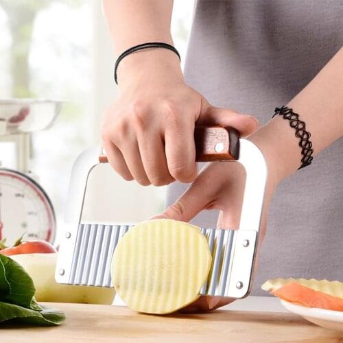 Wavy Potato Cutter Chips Stainless Steel Wrinkled French Fries Fry Slicer Chopper Fruit Vegetable Tools Kitchen Gadgets