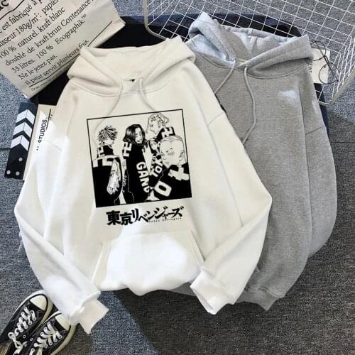 Japanese Manga Anime Tokyo Avengers Hoodies Harajuku Cartoon Tokyo Avengers Graphic Sweatshirt Women Streetwear Dropship