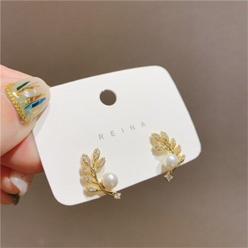 925 Silver Needle Design Pearl Branch Stud Earrings Light Luxury Fashion All-match Exquisite Elegant Earrings For Women Jewelry