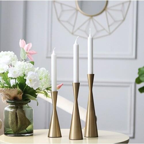 Nordic Gold Candle Holders Metal Candlestick Silver Lighthouse Wedding Centerpieces Candelabra Gift Home Decoration Accessories