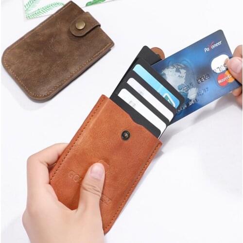 Zoukane Credit Card Holder Card Case Women Men Travel Card Holder Travel ID PU Leather Travel Card Wallet CH04A