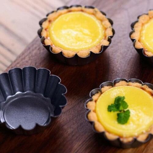 1/5/10 Pcs Egg Tart Mold Reusable Silver Stainless Steel Cupcake Mould Nonstick Cake Egg Baking Mold Kitchen Baking Tools 2021
