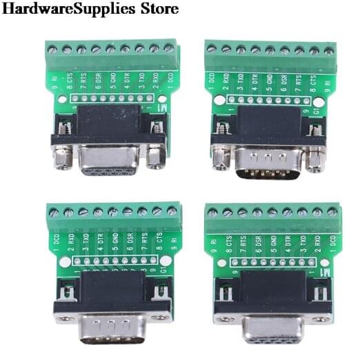 1Pc D-SUB 9 Pin Solderless Connectors DB9 RS232 Serial To Terminal Adapter