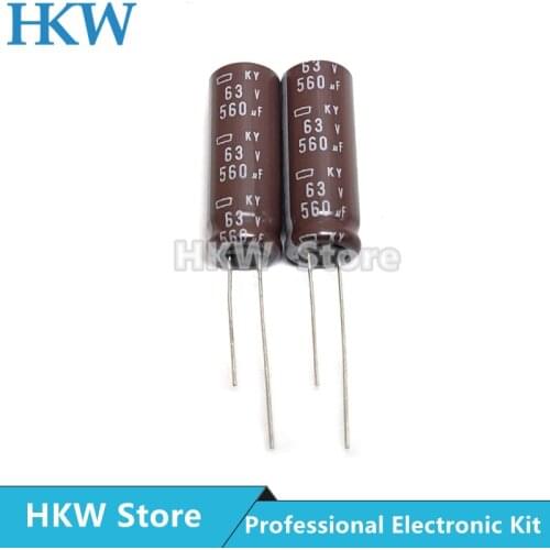 10pcs 560UF 63V NCC KY Series 12.5x35mm 105 Degree 63V560UF Aluminum Electrolytic Capacitor NIPPON CHEMI CON 560UF63V Original