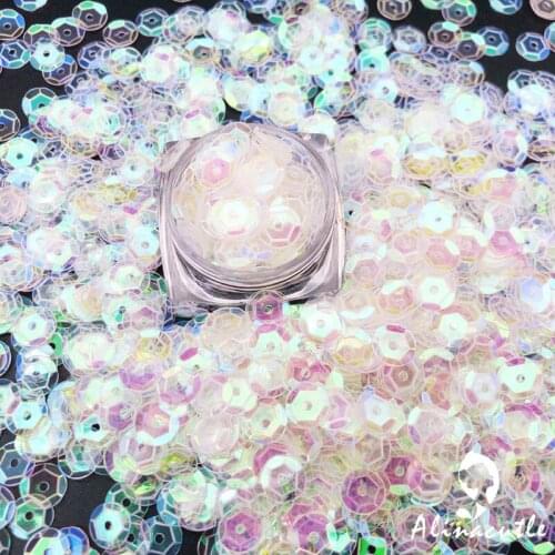 25g 6mm Circle Clear Pink Sequins DIY Supplies Nails Art Polymer Clear Accessories DIY Sequins scrapbook shakes