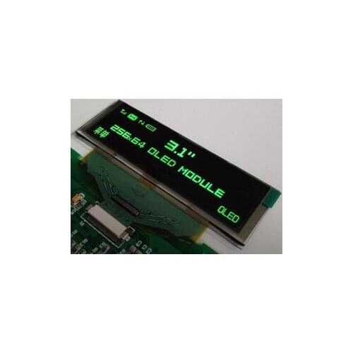 3.1 inch 30PIN SPI Green OLED Display Screen SSD1322 Drive IC 256*64 8Bit Parallel Interface