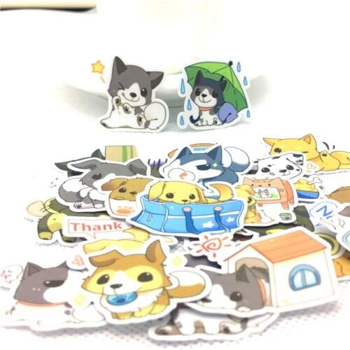 40 Pcs/lot Funny little wolf dog paper Sticker Decal For Phone Laptop Bicycle Notebook Backpack Kids Toy stickers scrapbooking