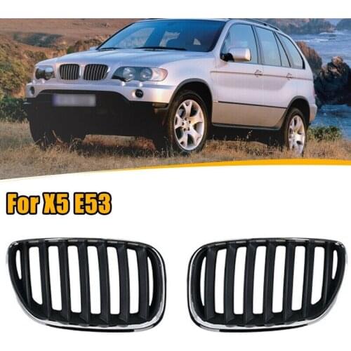 AU05 -1 Pair Car Front Hood Bumper Kindey Grille Grill for-BMW X5 E53 2004-2006 51137113733