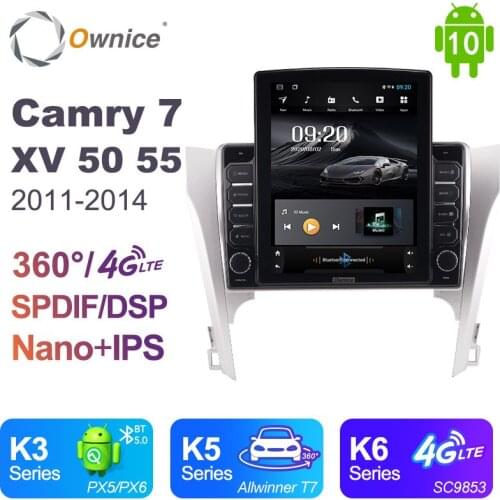 Ownice Android 10.0 Car Multimedia for Toyota Camry 7 XV 50 55 2011 - 2017 Car Auto Radio 2din Audio Video System Unit 4G LTE