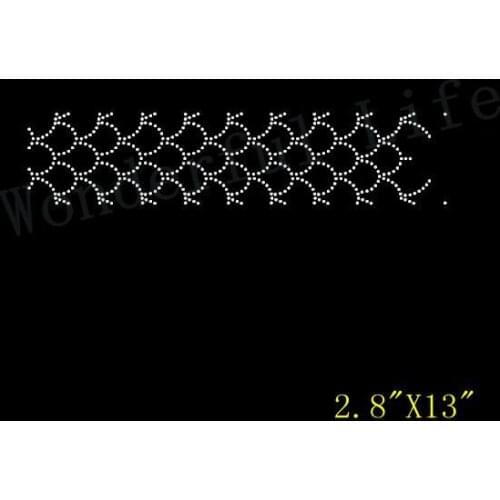 Free Shipping hotfix rhinestones half round strips pattern design Heat transfer design iron on motifs DIY motif