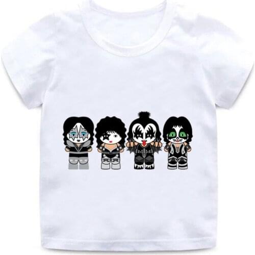 Girl Boy Blouse New Stormtrooper Fans Kiss Rock Band Print Round Neck Cotton TShirt Children Summer Short Sleeve Universal Shirt