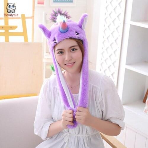 BOLAFYNIA Unicorn hat hood gift plush toy hat stuffed toy cap