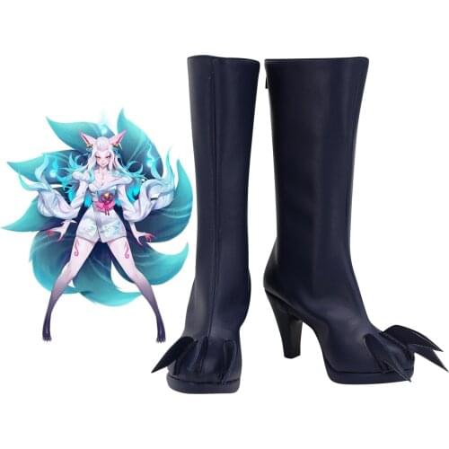 Spirit Blossom Ahri Boots Cosplay LOL Ahri Cosplay Boots High Heel Leather Shoes Custom Made