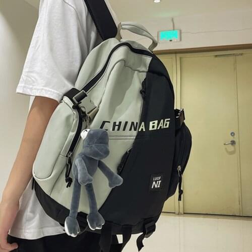 Patchwork Color Waterproof Woman Backpack Man College Student Travel Rucksack A4 Book Schoolbag For Teenage Girl Boy 2021 New
