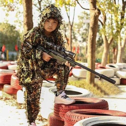 Kids Tactical Clothing Children 3D Hunting Clothes Airsoft Wargame Camouflage Ghillie Suit Military Uniform Paintball Jackets