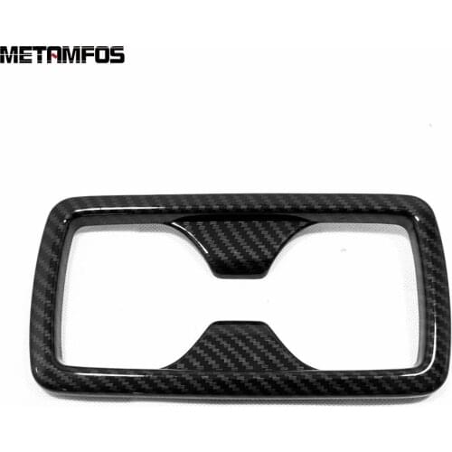 For Toyota Highlander Hybrid 2021 2022 Carbon Fiber Interior Rear Seat Cup Holder Water Bottle Decoration Frame Car Accessories