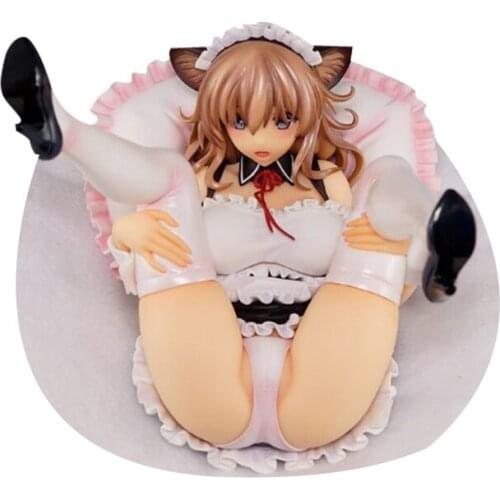Cat Ear Girls Pink pillow Maid outfit stockings sexy girl figure 15cm PVC action figure toy Adult Collection Model Toy Doll Gift