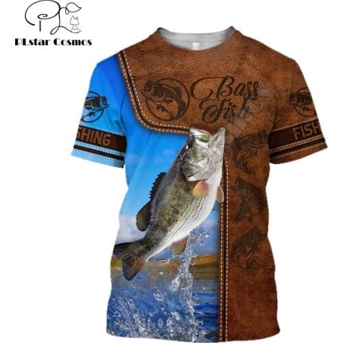 Hot Sale t shirt Bass Fishing Cosplay Pattern 3D Printed Mens Summer O-Neck Short sleeve Unisex Casual sports T-shirt 13 styles