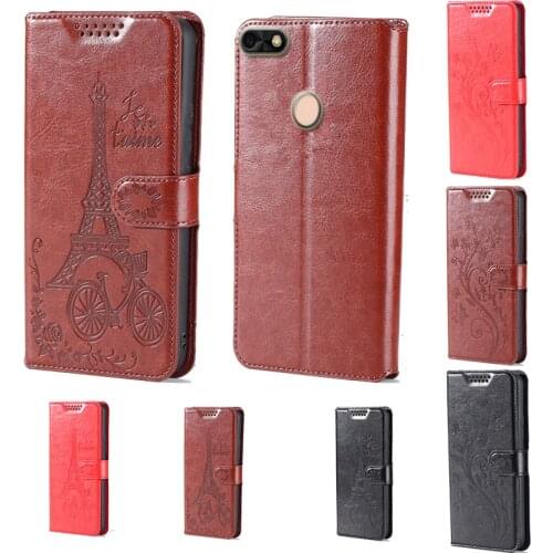 For Huawei Y6 Pro 2017 butterfly flower Tower Flip Leather Wallet Phone Case For Huawei P9 Lite Mini Phone cover card slot