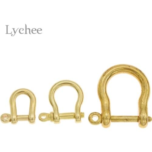 Lychee Life 6mm/8mm/15mm Solid Brass Carabiner Rings Joint Buckles for Bags DIY Sewing Accessories