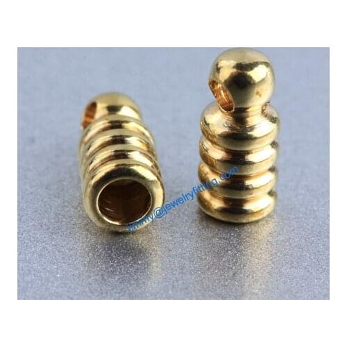 Jewelry findings raw brass End caps for laether cord end cap crimp beads 4*8.5mm