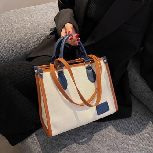 Fashion Big Canvas Handbags Women Shoulder Bag 202 New Winter Designer Large Capacity Ladies Casual Totes Purse High Quality
