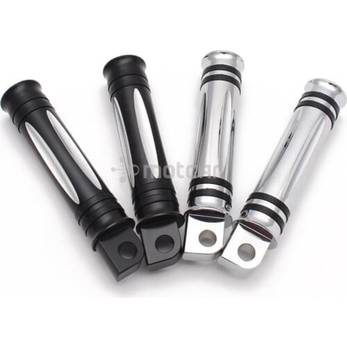 Motorcycle Aluminum Left+Right Side Foot Pegs Foot Pedals Footrest 10mm Universal For Harley Honda Yamaha Suzuki