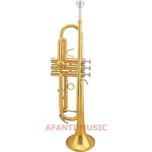 Afanti Music Bb tone / Yellow Brass / Gold Lacquer Trumpet (ATP-1391)