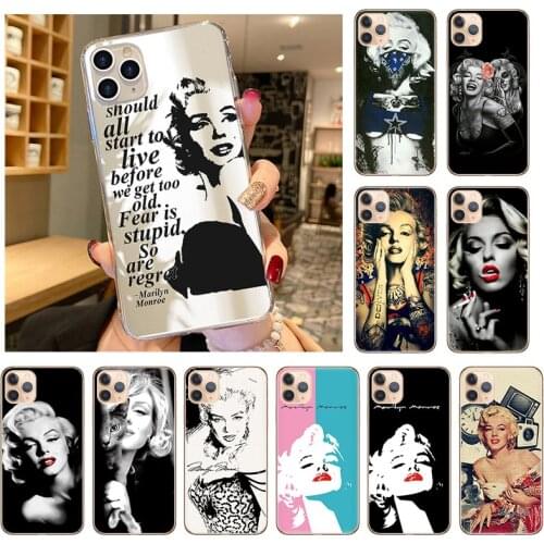 SOFT TPU Silicone Phone Case For iphone 12 11 Pro XS Max X XR 7 8 6S Plus 5s SE2020 Marilyn Monroe Blonde lovely Imperfect Cover