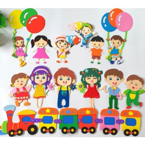 T-N Characters School Kindergarten Decoration Wall Stickers Star Moon Balloon Boys Girls Shiny Environment Layout Handmade DIY