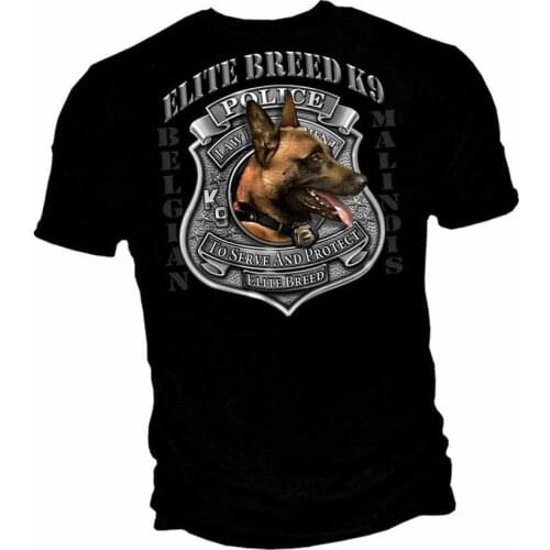 New Black T-Shirt With Elite Breed K- 9 Unit Law Police Design T Shirt 2019 Summer O Neck Brand Clothing Cotton Make Tee Shirts