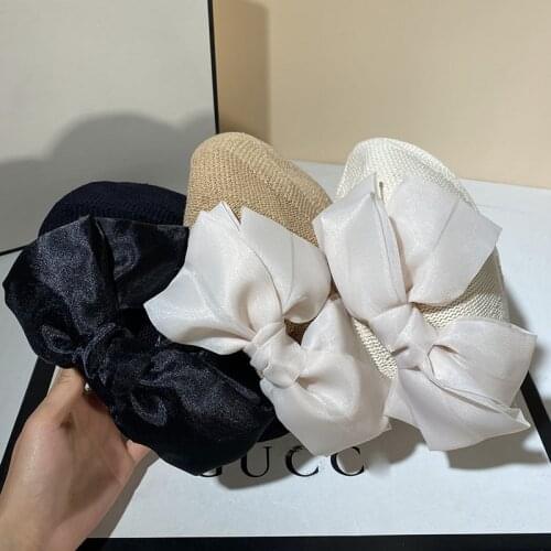 2021 New Berets Womens Spring Summer Octagonal Painter Hat Female Big bow Navy Fashion Cute Casual Cap Retro Luxury Hats
